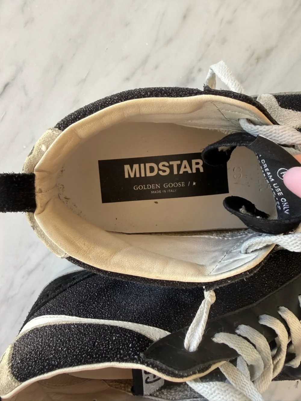 Golden Goose Black and White Midstar High-Top Sneakers - Picture 4 of 4